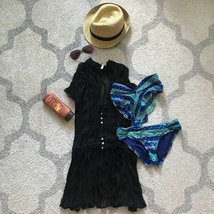 Black bathing suit coverup